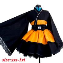 Individualus Naruto Shippuden Uzumaki Naruto Moteriška Lolita Kimono Suknelė Perukas Anime Cosplay Kostiumas Moteriški Drabužiai L oranžinė