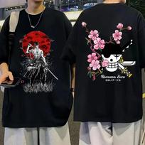 One Piece Tshirts Luffy Zoro Japan Anime Vintage Summer Cotton Men T Shirt Casual Short Sleeve Streetwear Tops Tee Man Clothing S