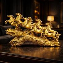 7 Running Horses Statue Vasu Feng Shui Horse Showpiece for Home Office Decor Symbol of Success, Wealth Good Luck Decorative Horse Sculpture