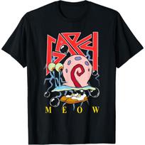 SpongeBob SquarePants Gary Snail Heavy Metal Band T-Shirt S juoda