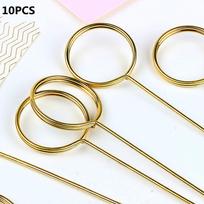 10PCS Gift Gold Wrapping Supplies Clips Flower Bouquet Card Holder Stick Cake Card 10pcs