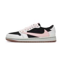 Travis Scott x Jordan Air Jordan 1 Amortizuojantys Neslystantys Žemi Klasikiniai Krepšinio Batai Unisex Juodi Balti Rožiniai DZ4137-700(Komanda-) 35.5
