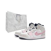 Jordan Air Jordan 1 Sweet Pink Love Trace Abrasion Resistant Vintage Basketball Shoes Unisex Light Coffee Pink DQ8426-001(Team603-) 36