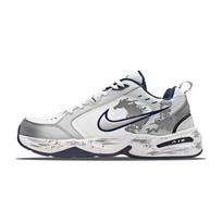 Nike Air Monarch 4 Textile, Leather Abrasion Resistant Low top Chunky Sneakers Unisex Black White 415445-102(Team452-) 37.5