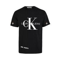 Calvin Klein Custom Clothing  Jeans Shoulder Star Embroidery Letter Pattern Round Neck Loose Hoodie Short Sleeve T-Shirt 35H6422401(TEAM702-B1) XL