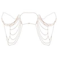 Gothic Multilayer Gold Silver Tassels Shoulder Body Chain for Women Simple Punk Metal Necklace Chain Body Jewelry 1 white