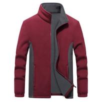 Plius dydžio ėrienos vilnos megztinis lauko reikmėms, plius dydžio, žieminė vyriška „Polar Fleece“ striukė su aksominiu tankinimu XL kaštoninė