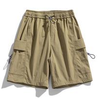 Didelio dydžio vyriški maudymosi šortai, madingi, „Baggy Jorts“ stiliaus šortai vyrams, laisvi, plačių klešnių šortai, vyriški „Harajuku Y2k“ laisvalaikio šortai. L chaki