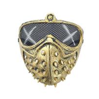 Cyberpunk Demon Cosplay Halloween Mask with Rivets Watchdog antikvarinės aukso spalvos