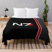 N7 Mass Effect emblema! Mesti pledas Flanelinis audinys lovos pledas Prabangus St Dekoratyvinis Sofoms Stovyklavimo pledai 100cmx150cm