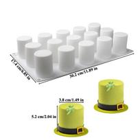 15-Cell Design Cylindrical Cake Molds Food Grade Silicone Flexible Silicone Molds Reusable Handmade Mousse Cake Moulds dangaus mėlyna spalva