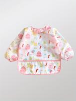 Baby Mealtime Bib Apron, Waterproof Long Sleeve Smock for Toddler, Cartoon Painting Art Coverall for Boys Girls XXS