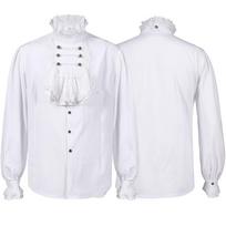2024 Men's European & American Steampunk Pleated Victorian Shirt XXXL
