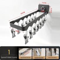 Suction Cup Windproof Drying Rack with Folding Clothes Hanger & Multiple Clips