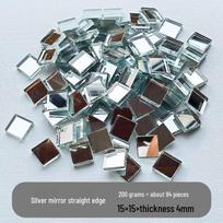 200g 15mm Translucent Glass Mosaic Tiles for Creative DIY Projects