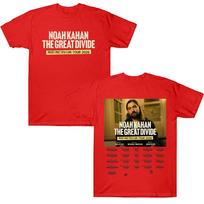 Noah Kahan The Great Divide TOUR 2026 T Shirts Women Men Pure Cotton Casual T-Shirts Crewneck Tee Shirt Short Sleeve Summer Tees XS raudona