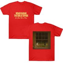 Noah Kahan The Great Divide Graphic T Shirts Vintage Casual Streetwear Fashion Unisex Pure Cotton Tee Short Sleeve Fan Gifts Top XS raudona
