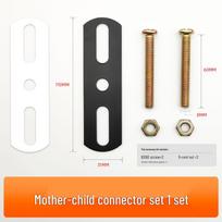 Reguliuojamos T formos kvadratinio vamzdžio lovos rėmo kojelės - Geležinė atrama baldams Connector set (includes 1 set) balta