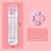 4 viename popieriaus pjaustyklė, rankdarbių popieriaus pjaustyklė, daugiafunkcis scrapbooking įrankis popieriui, nuotraukoms, iškarpų albumui, atvirukams pjaustyti rožinė