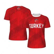 TURKIJOS Vėliava 3D Spausdinimo Sportiniai Greitai Džiūstantys Kvėpuojantys Vyriški Marškinėliai Lauko Futbolo Džersis Komandos Trumpomis Rankovėmis Tėvų ir Vaikų Viršutinė Apranga S
