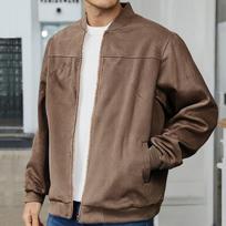 Men's Classic Bomber Jacket with Side Pockets and Contrast Stitching S ruda