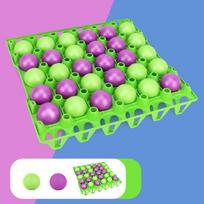 Kids Ball Bouncing Ping Pong Tic-Tac-Toe Game - Fun Parent-Child Interactive Toy, Party Challenge with Ball & Egg Tray žalia