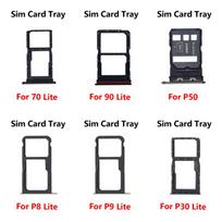10PCS For Huawei P30 P8 P9 Honor 50 70 90 Lite SIM Card Tray Slot Holder Adapter Socket Repair Parts p50 blue