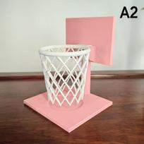 Space-Saving Decorative Accessory Home,Creative Basketball Hoop Pen Holder Desktop Organizer  School, Office Decor With Base