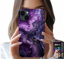 Etui Do Iphone 14 Plus - Fioletowy Marmurek Modne Kobiece + Szkło