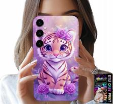 Etui Do Samsung Galaxy A34 5G - Słodki Tygrysek Na Różowym Tle + Szkło