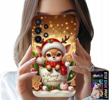Samsung Galaxy A32 5G Tok - Rénszarvas Cuki Karácsonyi Mintával