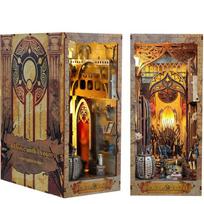 3D Book Nook Puzzle DIY Dragon Castle/Throne Bookend Wooden Model Kit UV Print High Difficulty 17.2x10x22.4 cm Multicolor