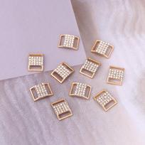 (YOUU06)10Pcs 10*15MM Rhinestone Bikini Connector Buckle Alloy Chain Swimwear Decorative Rhinestone Buckle DIY Jewelry Accessory