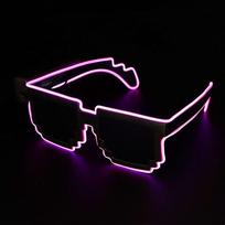 Funny Wireless Mosaic LED Glasses Halloween Christmas Birthday Neon Party Nightclubs Neon Rave Shades Flashing Glasses for Adult rožinė