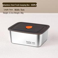 Stainless Steel Food-Grade Lunch Bento Box with Sealed Lid, Portable and Refrigerator Safe Square Storage Container.