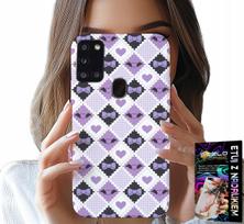 Etui Do Samsung Galaxy A21S - Modne Serca Kokardki Kokarda + Szkło