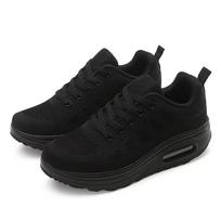 Women's Trendy Breathable Woven Sneakers - Thick Sole for Enhanced Height 36