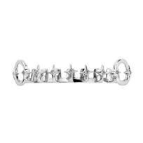 Star Zirconia Hip Hop Gold Grillz Single Bar Hollow Teeth Accessory sidabras