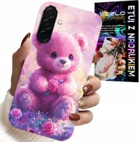 Etui Do Samsung Galaxy A26 5G - Słodki Miś Na Różowym Tle, Case + Szkło