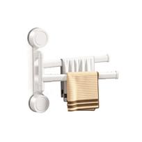 Multi-bar Suction Cup Towel Rack Rotating Bathroom Towel Rod Hanging Towel Holder  Kitchen White 2 Poles