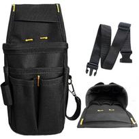 Multi-layer Electrician Tool Bag Thickened Hardware Tool Pouch Waist Belt Pouch  Carpenter juoda