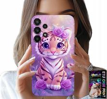 Samsung Galaxy A32 4G Tok - Aranyos Tigris Rózsaszín Háttérrel + Üveg