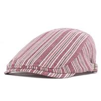 Spring Autumn Cotton Striped Newsboy Caps Flat Peaked Cap Men and Women Painter Beret Hats gray