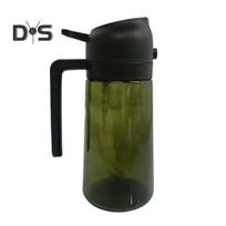470 ml 2-in-1 aliejaus dozatorius, maistinis, be BPA, atsparus nuotėkiui, didelės talpos aliejaus purškiklis, laikymo butelis su rankena armijos žalia spalva