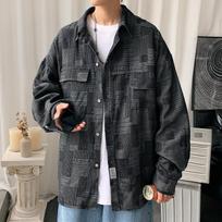 Hong Kong Style Denim Overalls Harajuku Style Shirt Men Thin Japanese Fashion Brand Loose Long-sleeved Shirt Casual M juoda