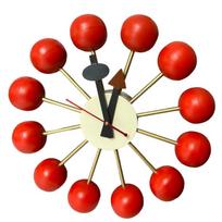 George Nelson Ball Clock Replica | Stylish Red Wall Clock for Modern Spaces | Unique Home Accent Piece |Christmas Gifts Idea