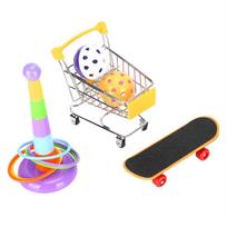 4Pcs/Set Parrot Puzzle Toys Bell Ball Cart Skateboard Circle Kit for Parrots Standing Training