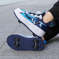 2024 Kids Roller Sneakers Flying Shoe Outdoor Skating Detachable Skate Running Shoes Sport Gift Double Row Indoor Blade Beginner 32