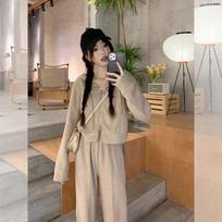 2024 Women's Petite Casual Sweatshirt and Sweatpants Set for Autumn and Spring S (Recommended 80-95 jin)
