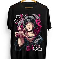 Itachi Uchiha T-shirt Naruto Rasengan Zilaiya Anime Manga Style Shirt Summer New Retro Fashion Men and Women Streetwear S juoda